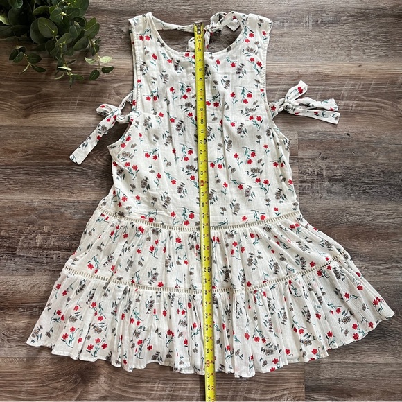 NWOT Asos White Floral Mini Prairie Dress w/ Open Back, Side Bow Ties, & Gathers - Picture 16 of 16